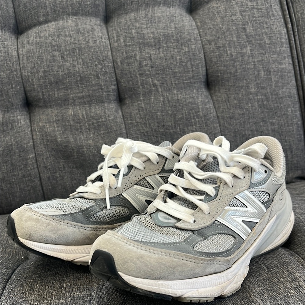 New Balance Light Gray and White Shoes